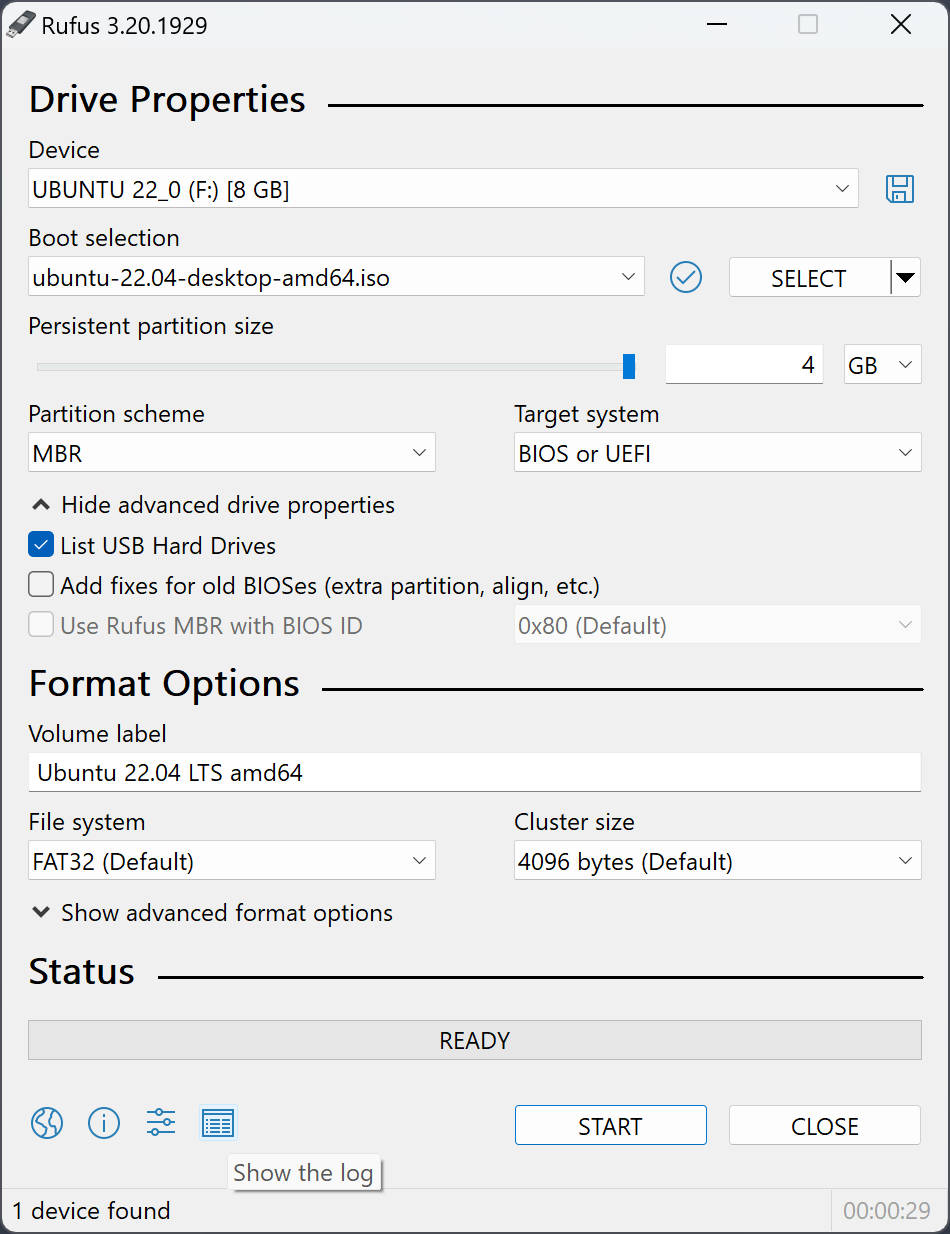 Rufus ISO selection during bootable USB creation